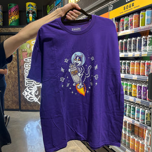 POLERA EFNART MORADA GATO ASTRONAUTA